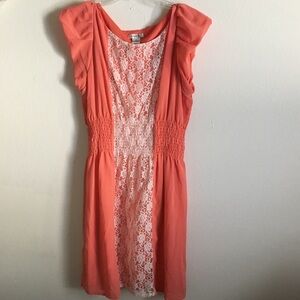 Pinky Coral Pink Lace Dress